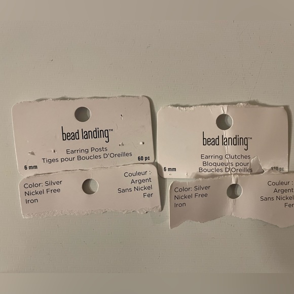 White and orange 3 tier dangle earrings - Picture 2 of 2